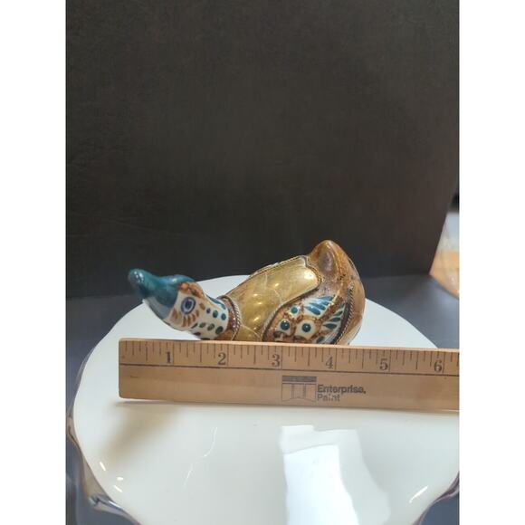 Vintage Tonala Duck Pottery with Brass Body Armour - Picture 8 of 9